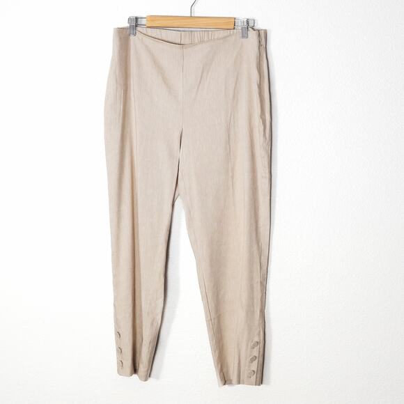 J.Jill Women’s Pants Size M Coastal Linen Minimalist Neutral Coastal Chic Resort - Picture 1 of 12